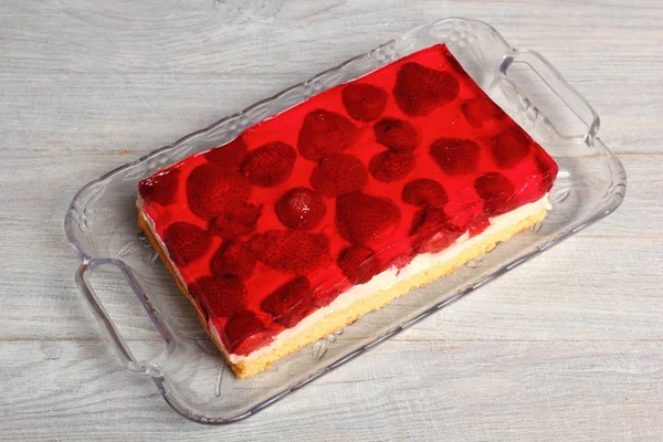 Erdbeere Leckeren Gelee Kuchen — Stockfoto