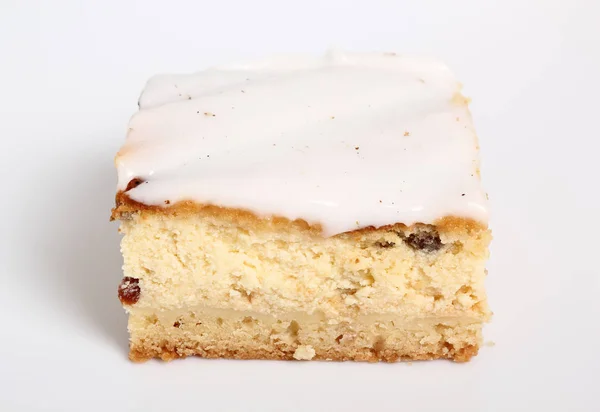 Cheesecake Med Russin Toppad Med Socker Glasyr — Stockfoto