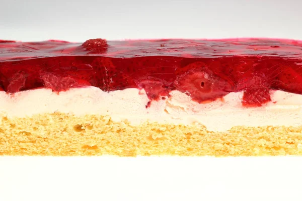 Gâteau Gelée Savoureux Aux Fraises — Photo