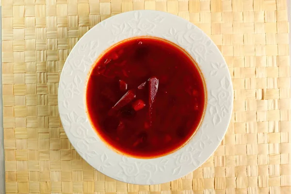 Borsch Sup Bit Dengan Kacang Tepat Atas — Stok Foto