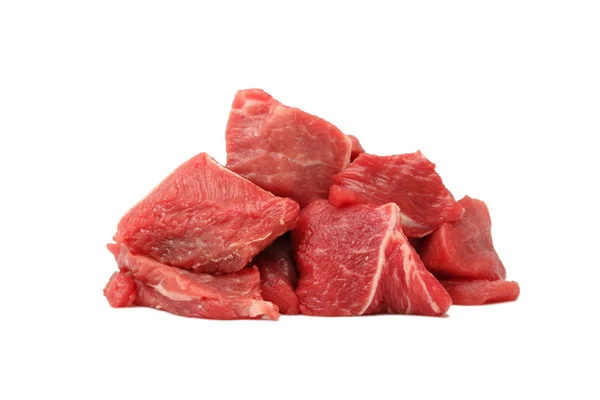 Gesneden Rauwe Kalfsvlees Geïsoleerd Witte Achtergrond — Stockfoto