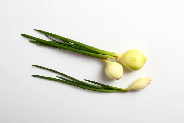 Spring Onions White Background — Stock Photo, Image
