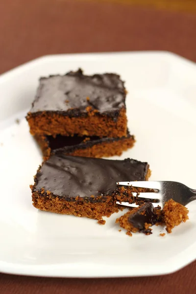 Lezzetli Çikolatalı Brownie Tatlı — Stok fotoğraf