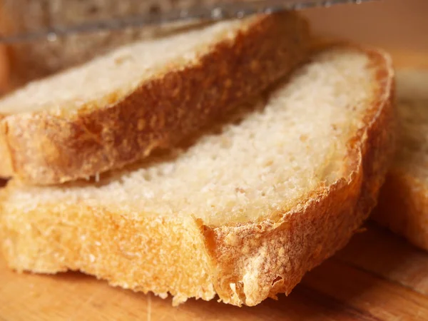 Brotscheiben Herstellung Von Fisch Frikadeller Serie — Stockfoto