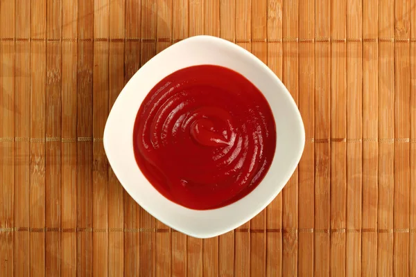 Ketchup Skål Direkt Ovanför — Stockfoto