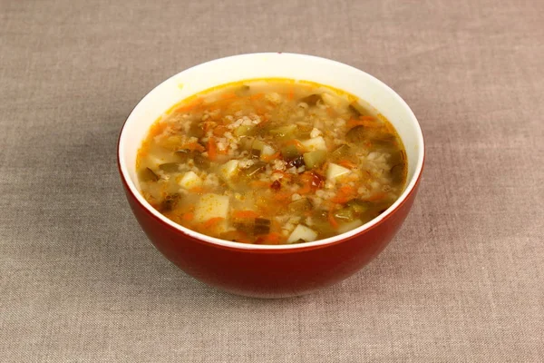 Soupe Concombres Marinés Rassolnik Zupa Ogorkowa — Photo