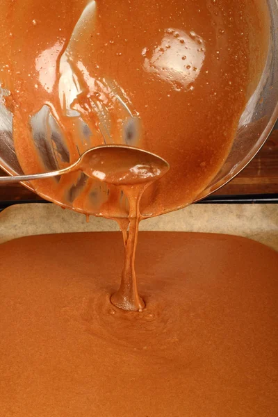 Het Maken Van Chocolade Brownie Serie — Stockfoto