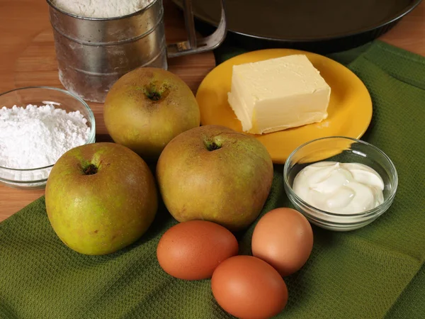 Ингредиенты Яблочного Пирога Сделать Apple Pie Tart — стоковое фото