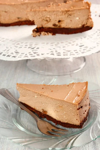 Tarta Chocolate Con Pasas Budín Cuajada — Foto de Stock