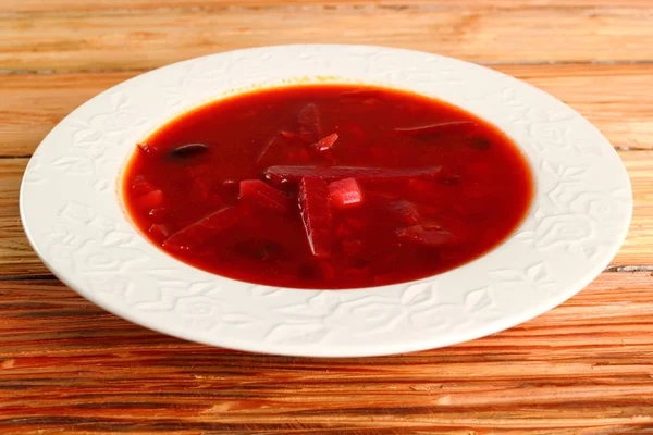 Borsch Zuppa Barbabietole Con Fagioli — Foto Stock