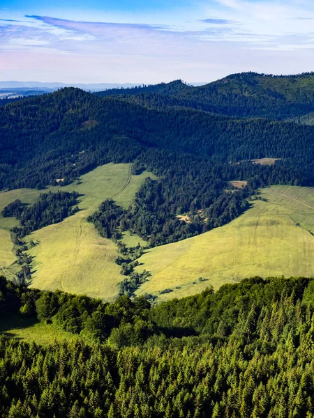 Widok Mount Wysoka Vysoke Skalek Pieniny Słowacja Polska Granica Zobacz — Zdjęcie stockowe