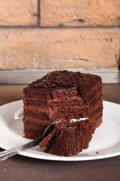 Sachertårta Choklad Layer Cake — Stockfoto