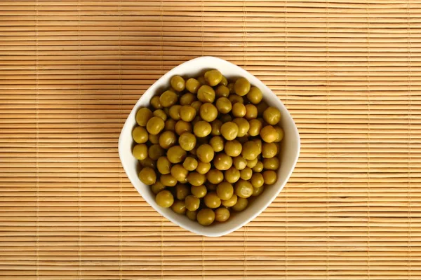 Canned Green Peas Bowl — Stock Photo, Image