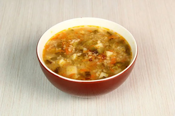 Soup Pickled Cucumbers Rassolnik Zupa Ogorkowa — Stock Photo, Image