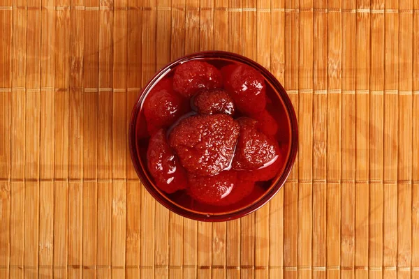 Confiture Fraises Dans Bol — Photo