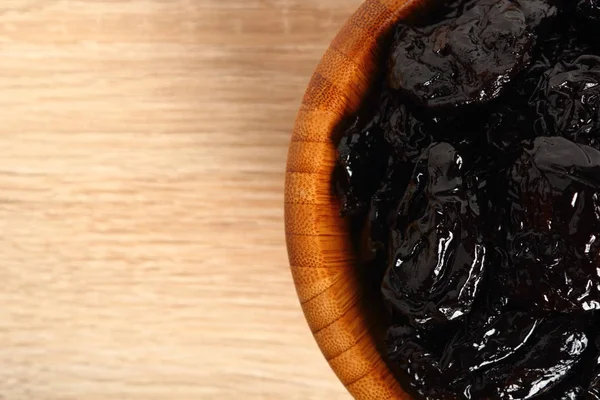 Dried prunes in the bowl