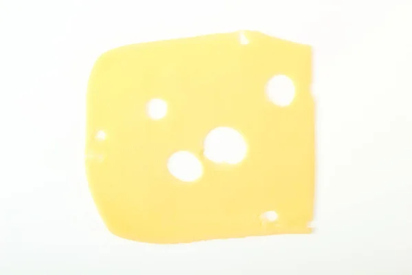 白色背景的奶酪片 — 图库照片