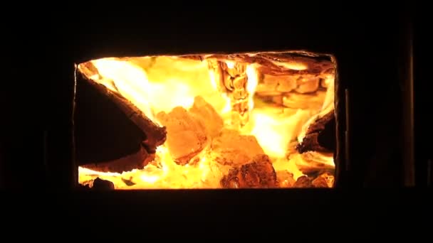 Flamme Dans Four Bois — Video