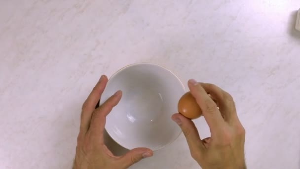 Chef Whisking Egg Fork — Stock Video