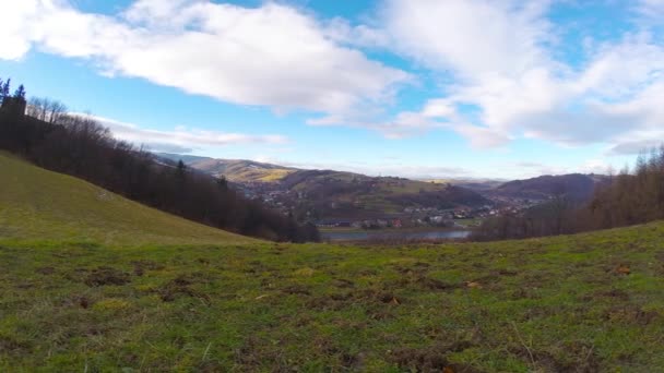 Time Lapse Video Moving Clouds Mountainous Landscape — Stock Video