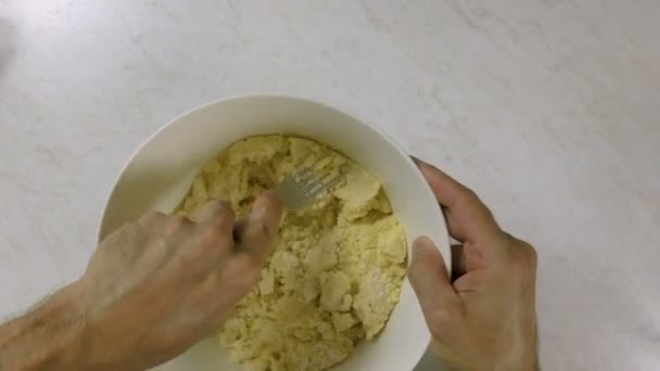 Membuat Adonan Dalam Pemroses Makanan — Stok Video