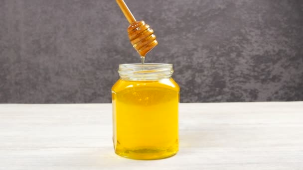 Μέλι Στην Κουτάλα Που Υπάγονται — Αρχείο Βίντεο