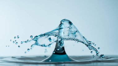 Moation donmuş mavi su damla extream portre