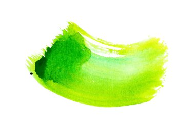 Beyaz arka plan üzerinde izole tek suluboya fırça darbesi