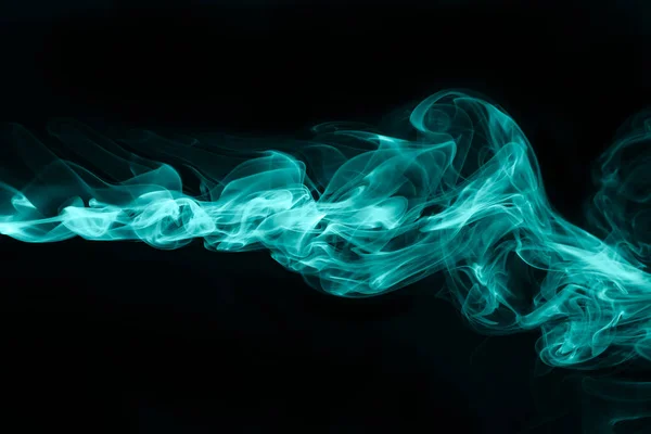 Αφηρημένο Κύμα Χρωματιστό Καπνού Μαύρο Φόντο — Φωτογραφία Αρχείου