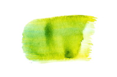 Beyaz arka plan üzerinde izole tek suluboya fırça darbesi