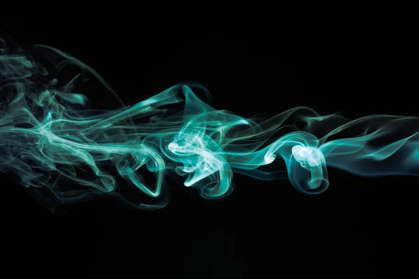 Νέον Πλάσματος Πράσινο Χρωματισμένο Καπνού Μαύρο Φόντο — Φωτογραφία Αρχείου