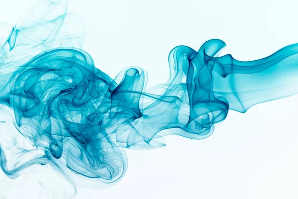 Cloudy colored wave smoke on white background