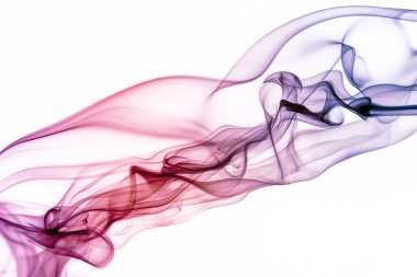 Soyut renkli dalga beyaz arka plan üzerinde duman