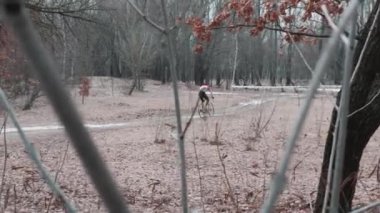 Kiev/Ukrayna-Şubat, 24 2019 Kiev cyclocross Kupası. Geri atış