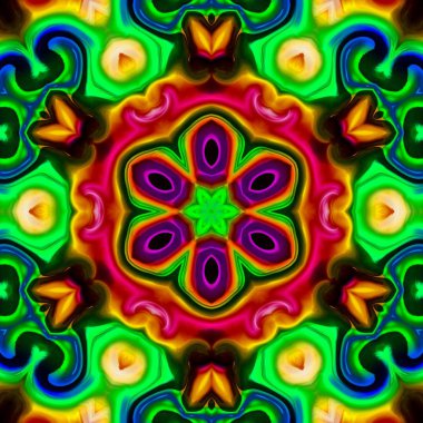 Soyut kaleydoskop arka plan, tasarımlar için kullanılabilir, batik motifleri, duvar kağıtları, kumaşlar, hediye sarma, şablonlar, süs ler ve süslemeler