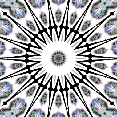Soyut kaleydoskop arkaplanı, tasarım, batik motif, duvar kağıdı, kumaş, hediye paketi, şablon, süs ve dekorasyon için kullanılabilir