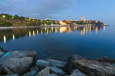 Anapa, Rusya Federasyonu - 15 Mayıs 2018: set küçük koy, Karadeniz, Anapa, Rusya'nın panoramik manzaralı