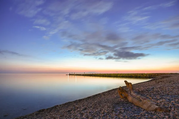 Paysage Marin Accrochage Bord Mer Arrière Plan Brise Lames Mer — Photo