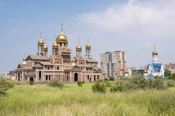 Anapa, Federacja Rosyjska - 15 maja 2018: budowa Kościoła Parafia prawosławna z Kościoła z St. Prince Vladimir G.-K. Anapa, Krasnodar terytorium diecezji rosyjski prawosławny śl — Zdjęcie stockowe