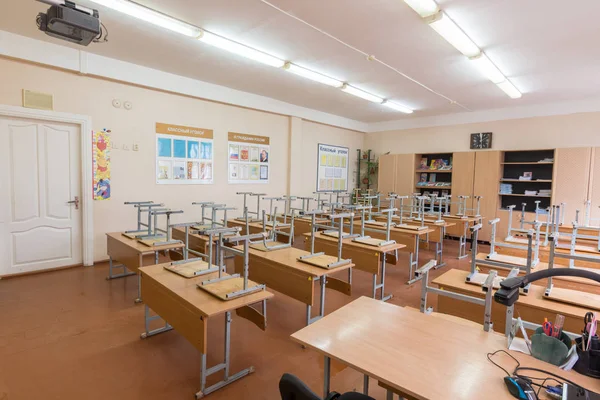 Anapa Rusia Enero 2019 Clase Vacía Escuela Luz Está Encendida — Foto de Stock