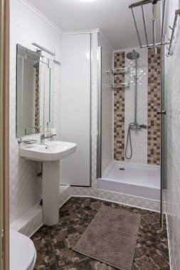 Tuvalet ile küçük bir banyo iç