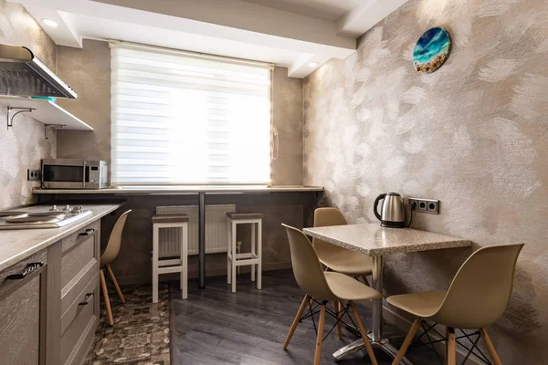 Kitchen interior in a small apartment — Stock Photo, Image