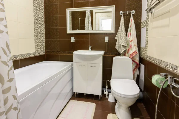 Interior Compact Bathroom Apartment — Stock Photo, Image