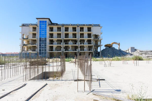 Dismantling Constructed Hotel Complex Recognized Illegal Construction Court Decision — Stock Photo, Image