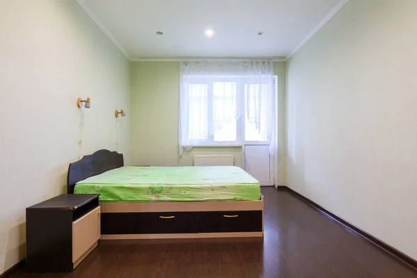 Általános Kilátás Egy Üres Hálószoba Egy Egyszobás Apartman — Stock Fotó