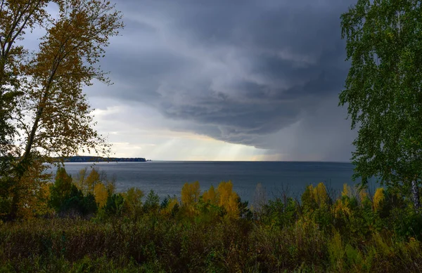 Regnigt Väder Och Moln Himlen September Högkvalitativt Foto — Stockfoto