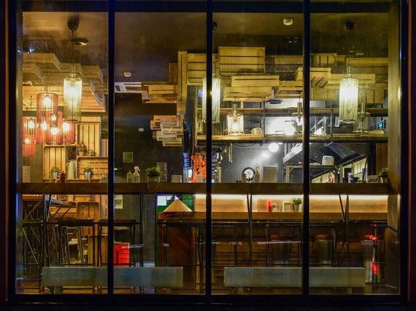 Fenster Schaufenster Cafe Der Mitternacht — Stockfoto