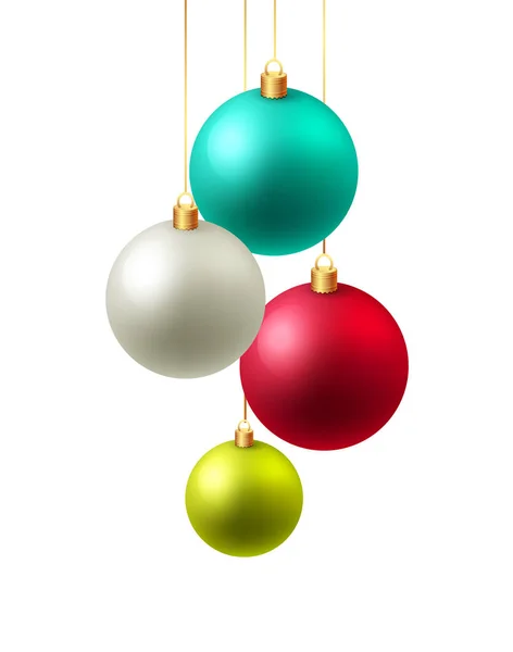 Christmas background Vector illustration. Christmas card with baubles. — Stock Vector