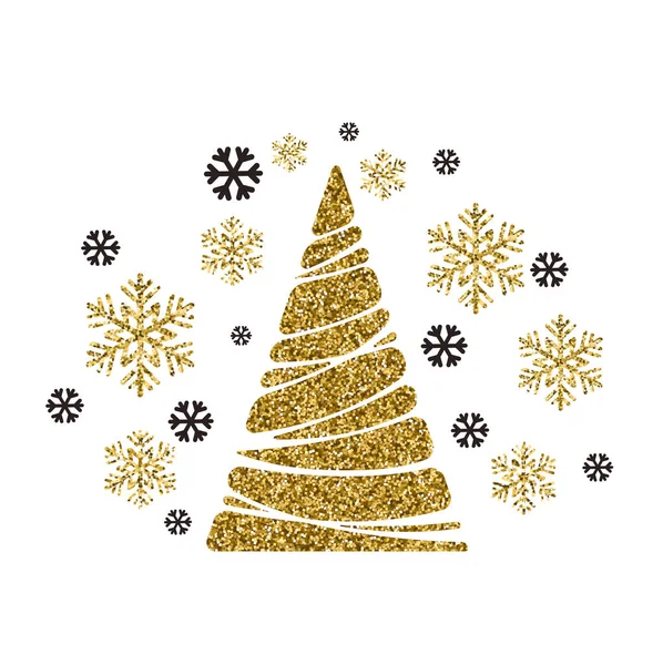 Árvore de Natal vetorial. Fundo de férias com flocos de neve — Vetor de Stock
