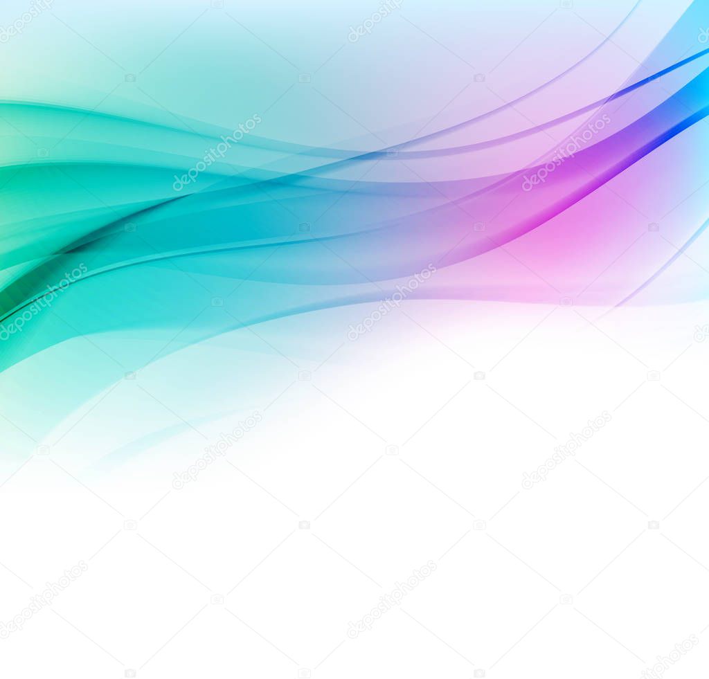 Abstract vector background with blue and pink smooth color wave.